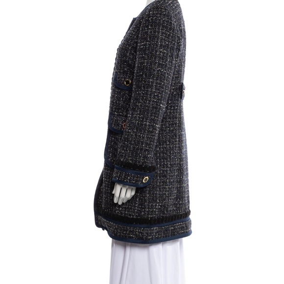 Tory Burch Navy Tweed Jacket - Picture 2 of 3